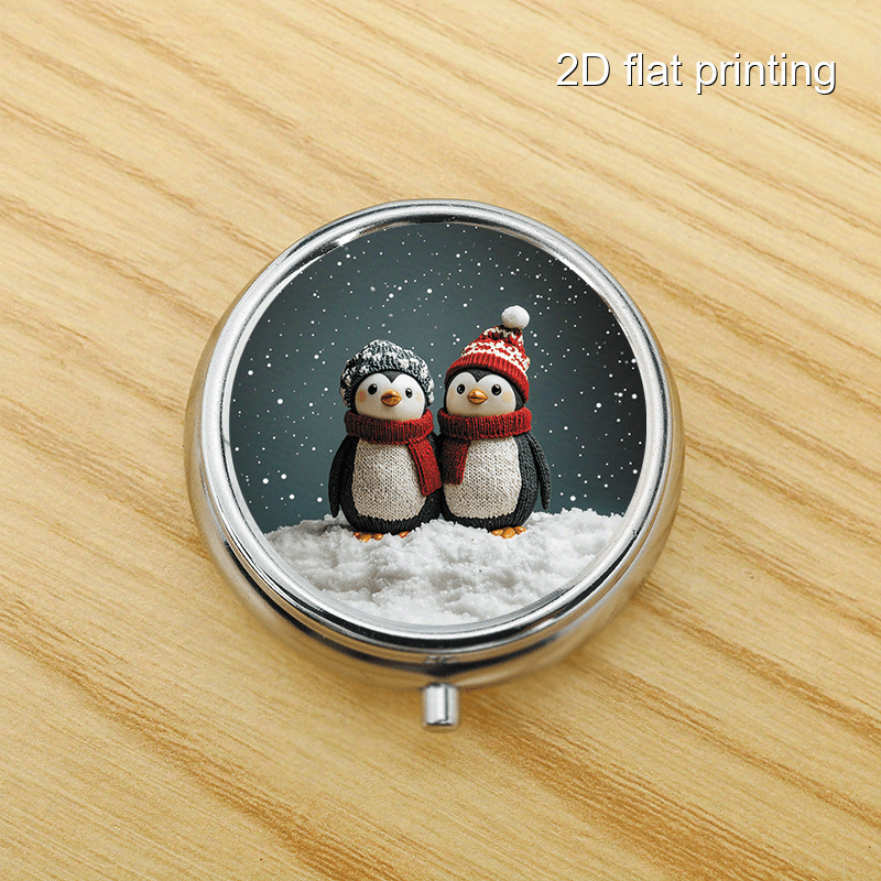 Travel Accessories As Gifts - Winter Penguin 7-patroon ronde doos, uitgebreide