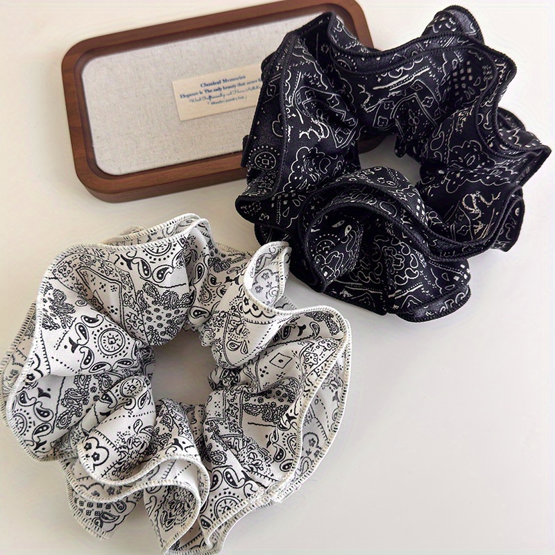 Travel Accessories Aesthetic - Elegante haaraccessoireset van zwart-wit stof met
