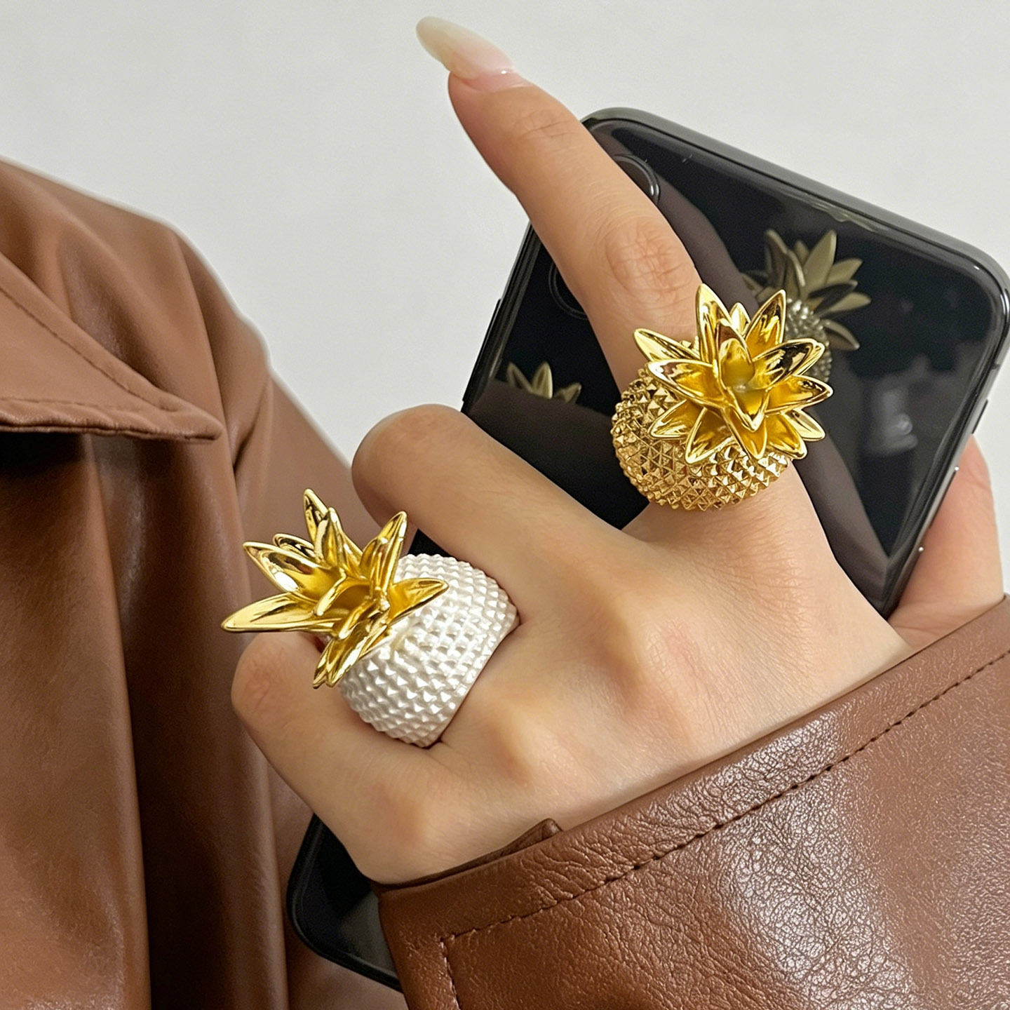 Travel Accessories Jewelry - Punk Vintage Metalen Ananas Fruit Chunky