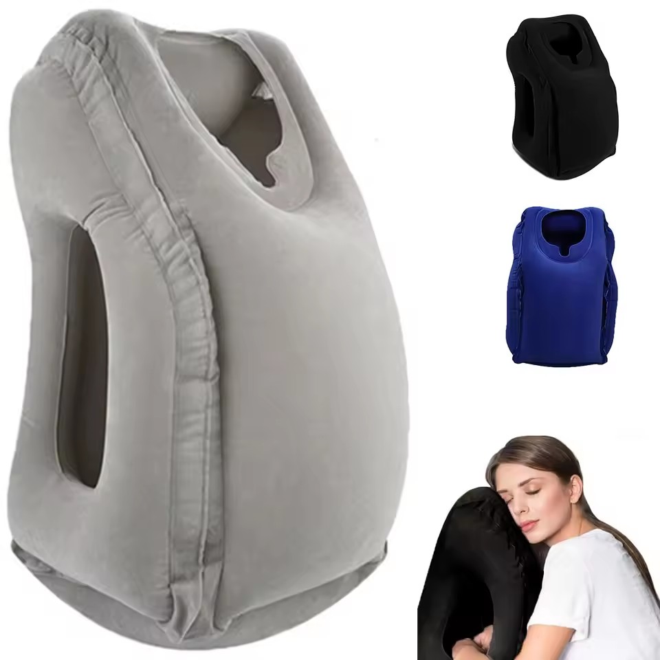 Travel Accessories Long Flight - Opblaasbaar reiskussen, reisaccessoires met nek- en